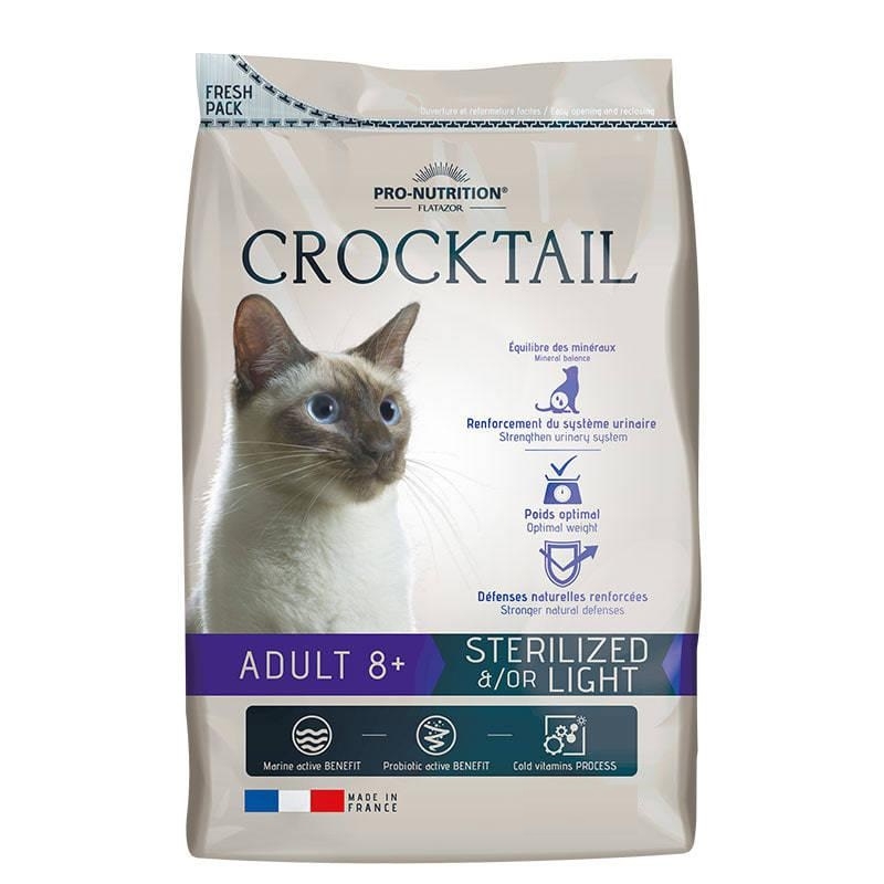 Сухой корм для кошек Flatazor Crocktail Adult STERILIZED 8+, для пожилых, утка, рыба, 10кг