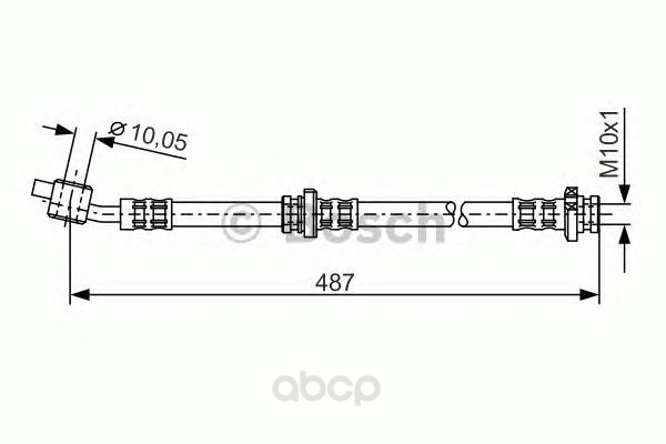 фото Шланг тормозной системы bosch 1987476135 передний правый