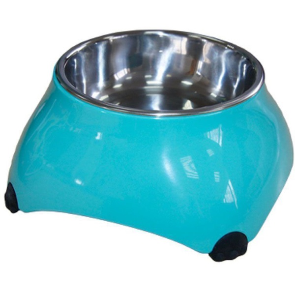 фото Одинарная миска для кошек и собак superdesign, сталь, голубой, 0.16 л