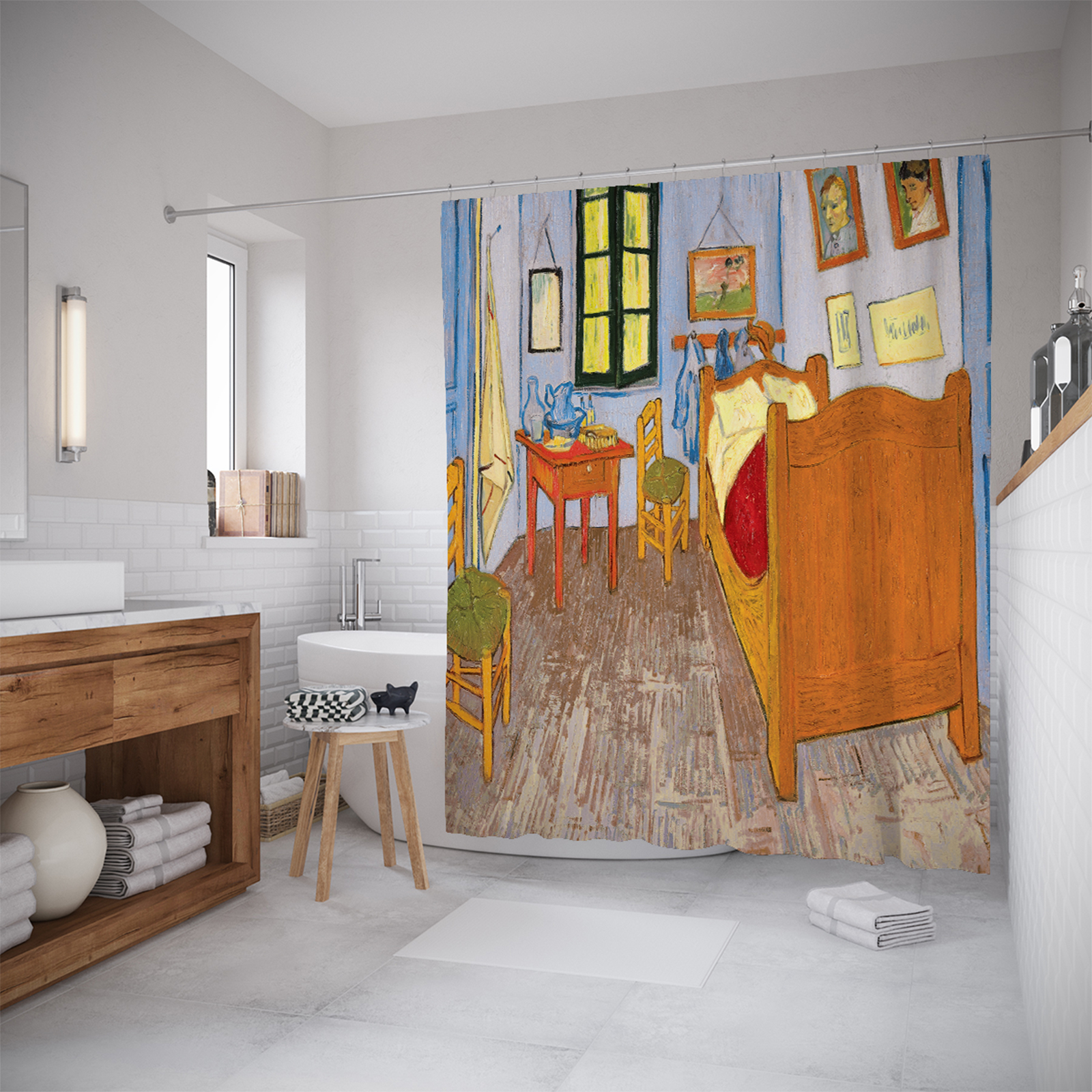 фото Шторы для ванной joyarty «комната ван гога в арле» 180x200 см