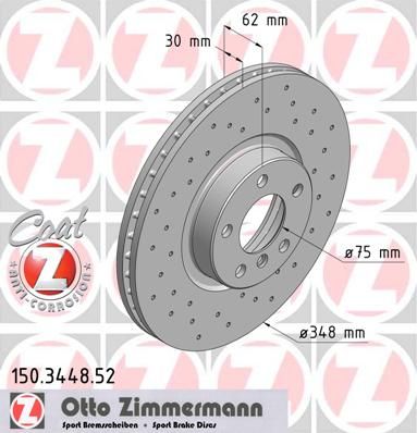 фото Тормозной диск zimmermann 150.3448.52