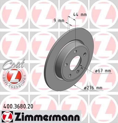 фото Тормозной диск zimmermann 400.3680.20