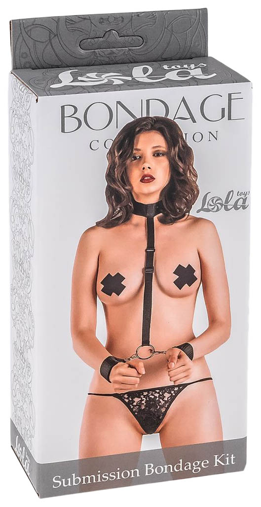 фото Ошейник lola toys submission bondage kit с длинной лентой и наручниками