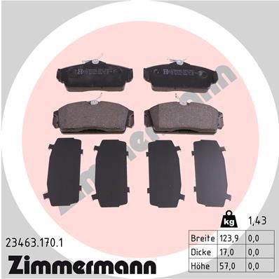 

Тормозные колодки ZIMMERMANN дисковые 23463.170.1