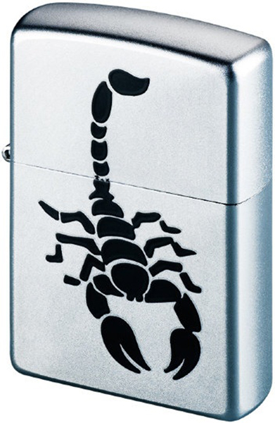 Бензиновая зажигалка Zippo №205 Scorpion Satin Chrome