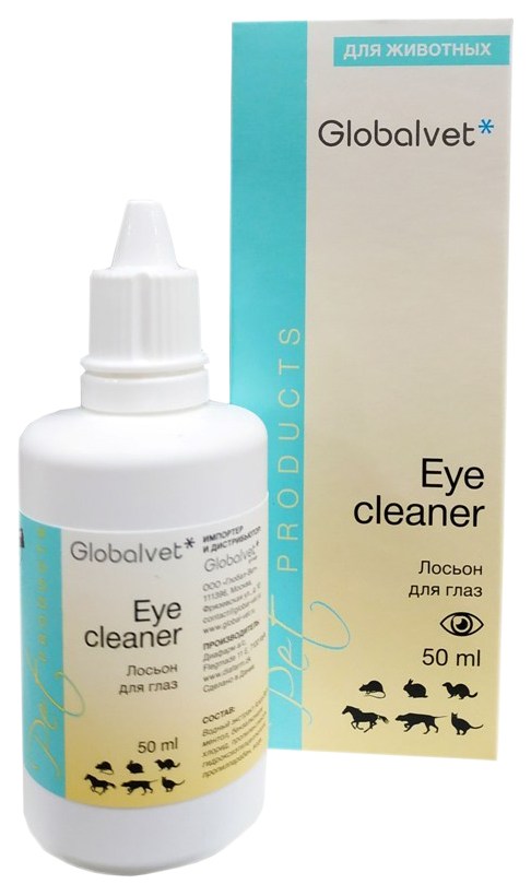 фото Лосьон для очищения глаз животных globalvet eye cleaner, 50 мл