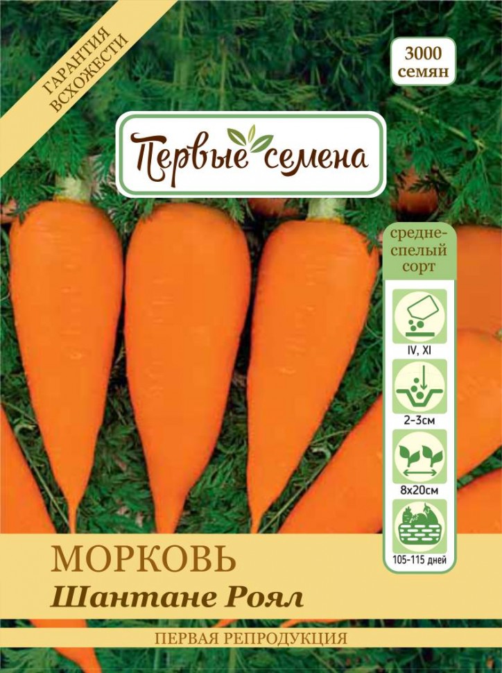 

Семена овощей Первые семена Морковь Шантане Роял, 3 г