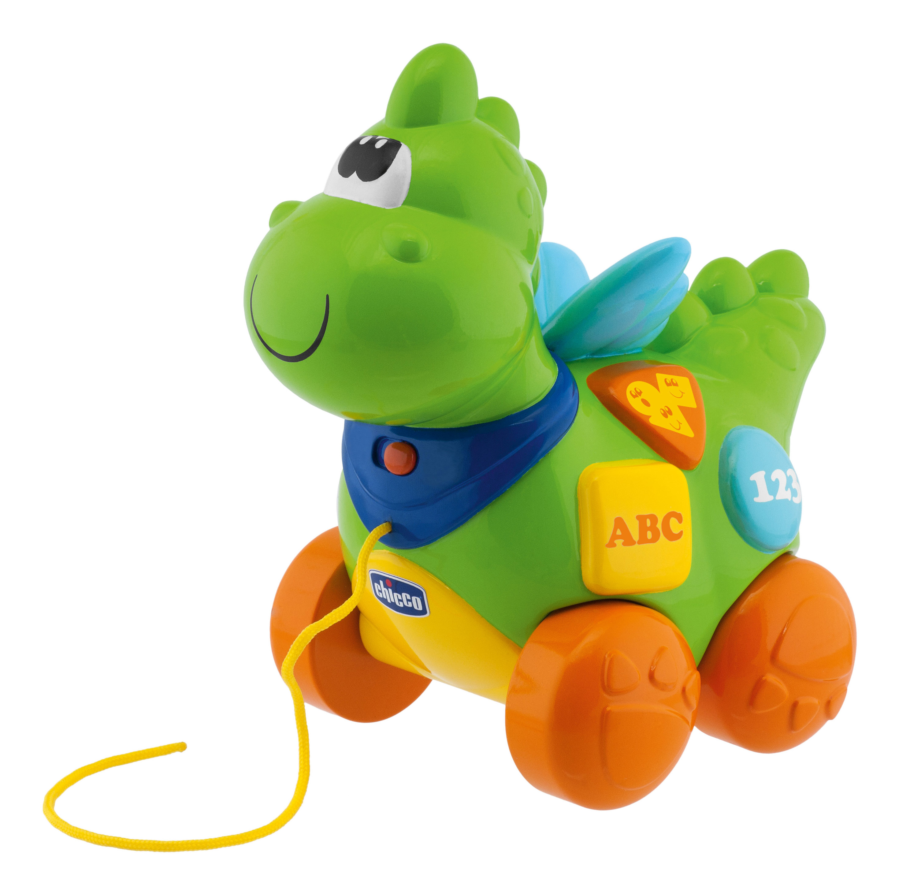 Игрушка Chicco Говорящий дракон на колесиках (Русский, Английский) 3880 каталка игрушка chicco говорящий дракон