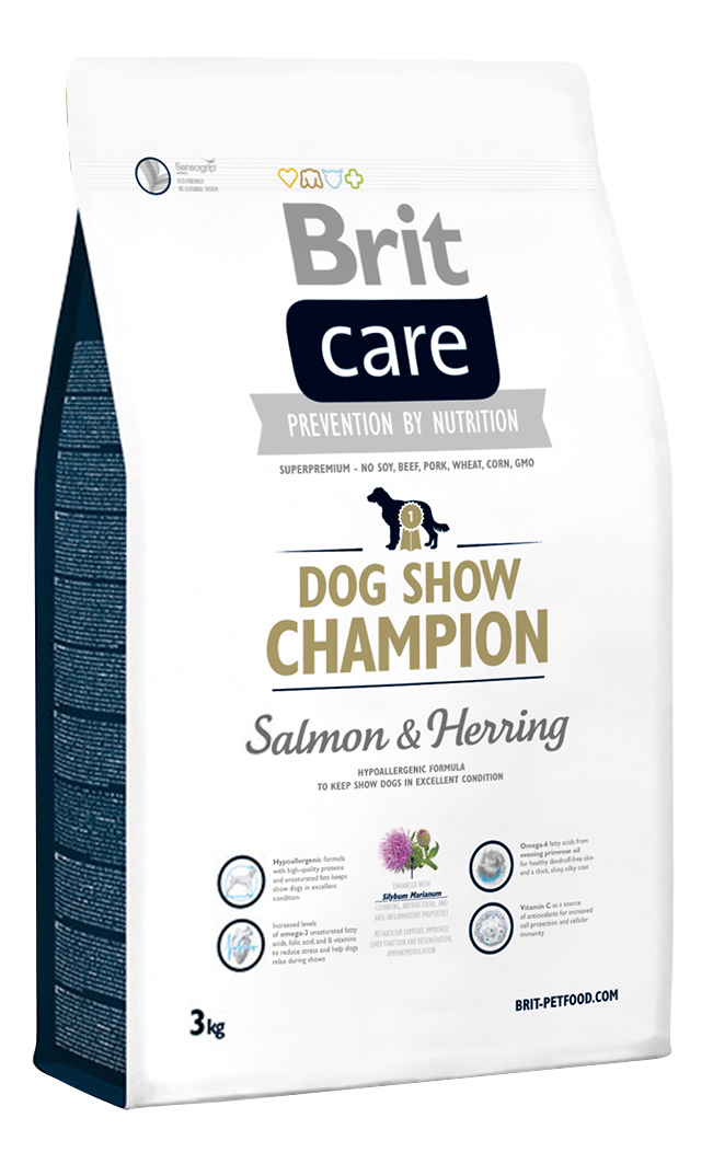 фото Сухой корм для собак brit care dog show champion, для выставочных, лосось, 3кг