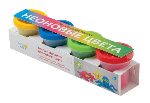 Пластилин Genio Kids Dream Makers неоновый 4 цвета игрушка для ванны dream makers уточка с утятами арт utk03