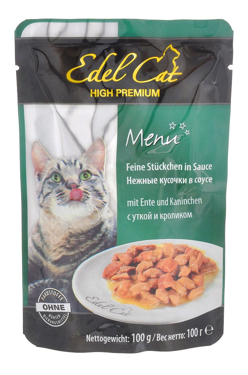 фото Влажный корм для кошек edel cat, утка, кролик, 100г