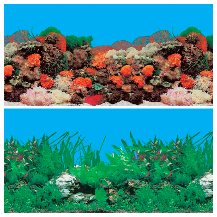 Фон для аквариума Laguna Риф/пресноводный, ламинированная бумага, 1500x60 см