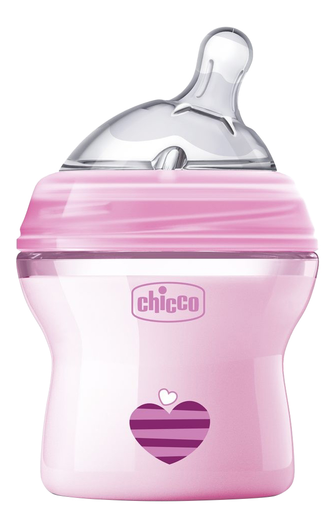 фото Детская бутылочка chicco natural feeling с 2 мес 250 мл розовая