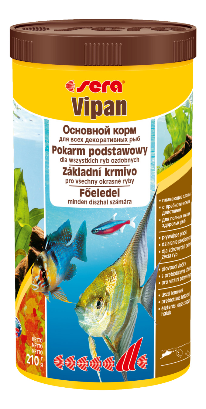 

Корм для рыб Sera VIPAN, основной, хлопья, 1 л, Корм для аквариумных рыбок VIPAN основной хлопьевидный 00170, 210г