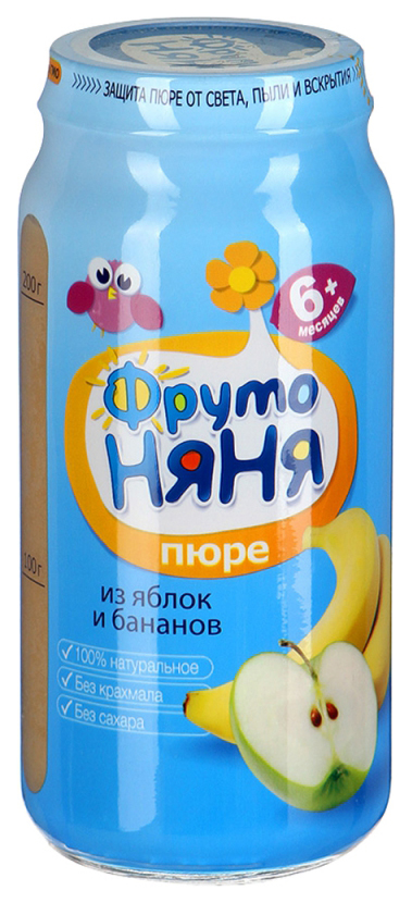 

Пюре фруктовое ФрутоНяня из яблок и бананов 250 г, 1 шт., Яблоко-банан