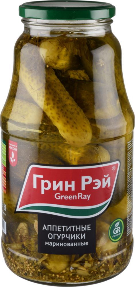 

Огурчики маринованные Грин Рэй аппетитные 1800 мл