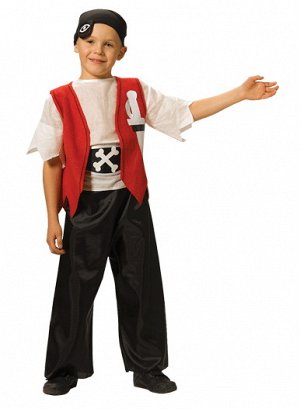 Карнавальный костюм Вестифика Пират, цв. черный; белый; красный р.128