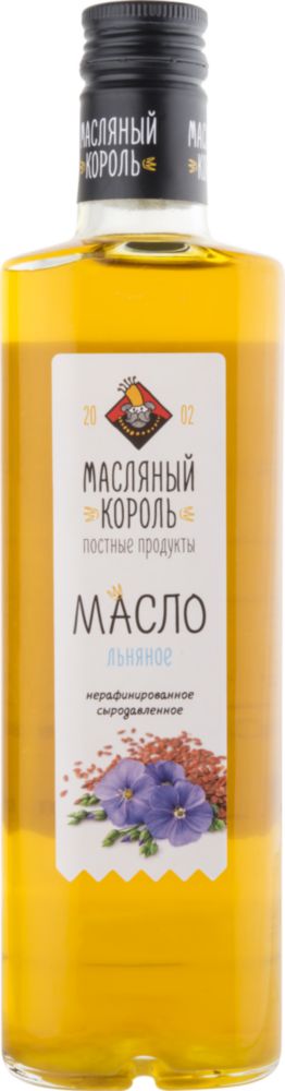 Масло льняное Масляный Король нерафинированное сыродавленное 350 мл