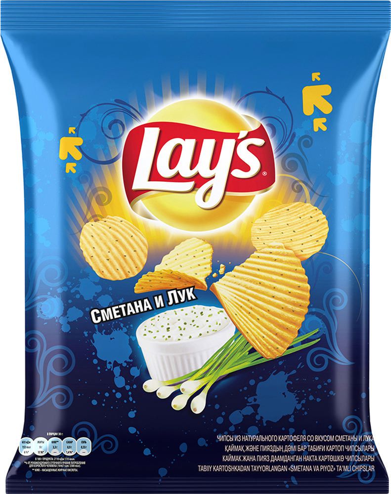 фото Картофельные чипсы lay's сметана и лук 80 г