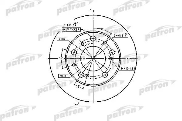 фото Тормозной диск patron pbd1118