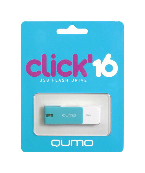 

Флешка QUMO Click 16ГБ Cyan (QM16GUD-CLK-Azure), Click