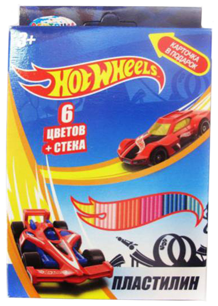 Пластилин CENTRUM Hot Wheels 6 цветов, 120 гр со стеком