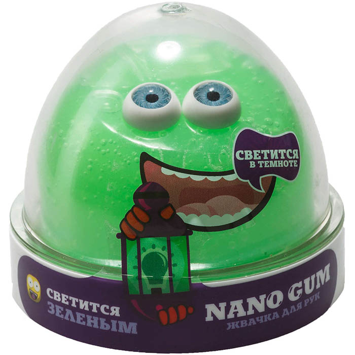 

Игрушка-антистресс Nano Gum Жвачка для рук светится зеленым 50 г