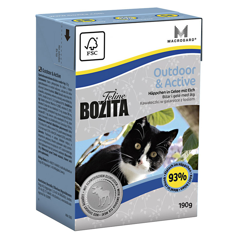 фото Консервы для кошек bozita feline outdoor& active, с лосем в желе, 190г