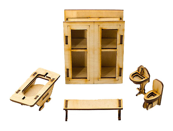 Мебель для кукол Теремок Ванная КМ-1 деревянная мебель для кукол