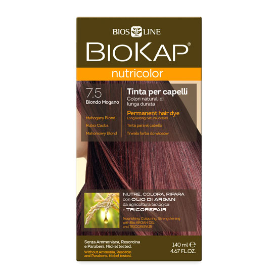 фото Краска для волос biokap «махагон (коричневато-красный)» тон 7.5, 140 мл
