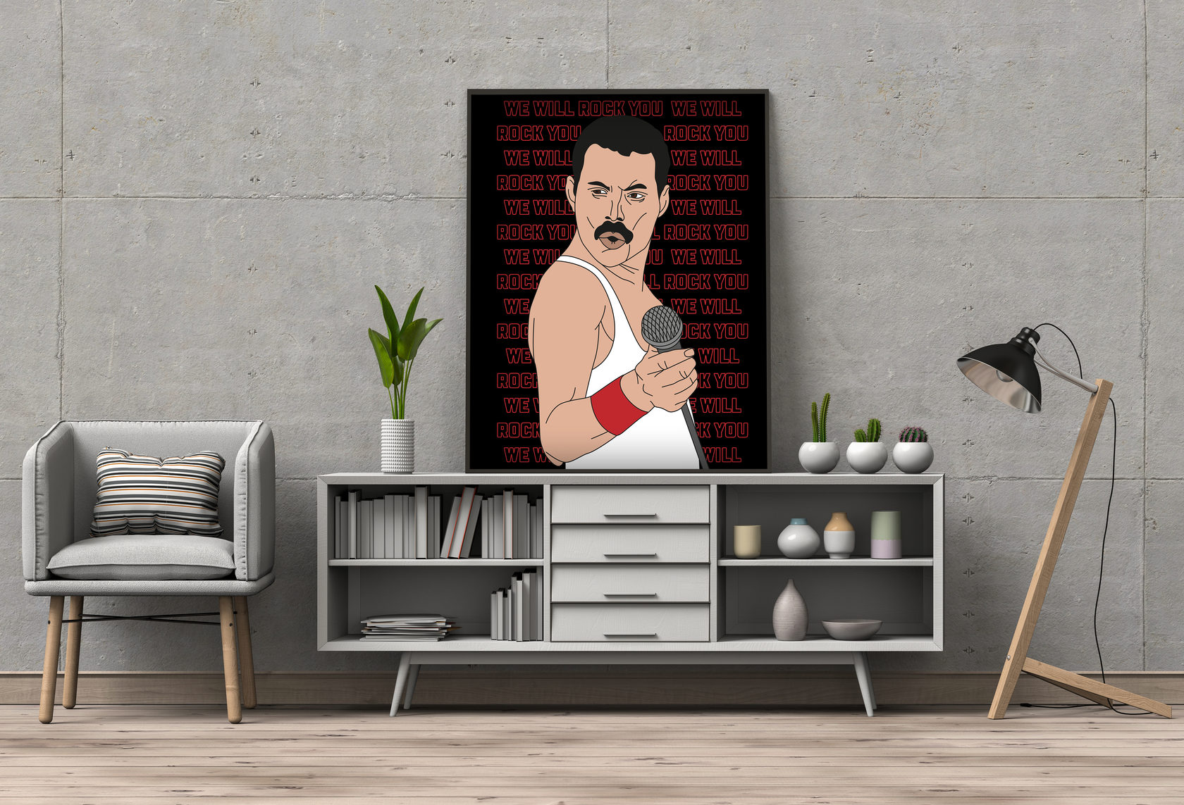 

Постер Freddie Mercury 60х90 в рамке