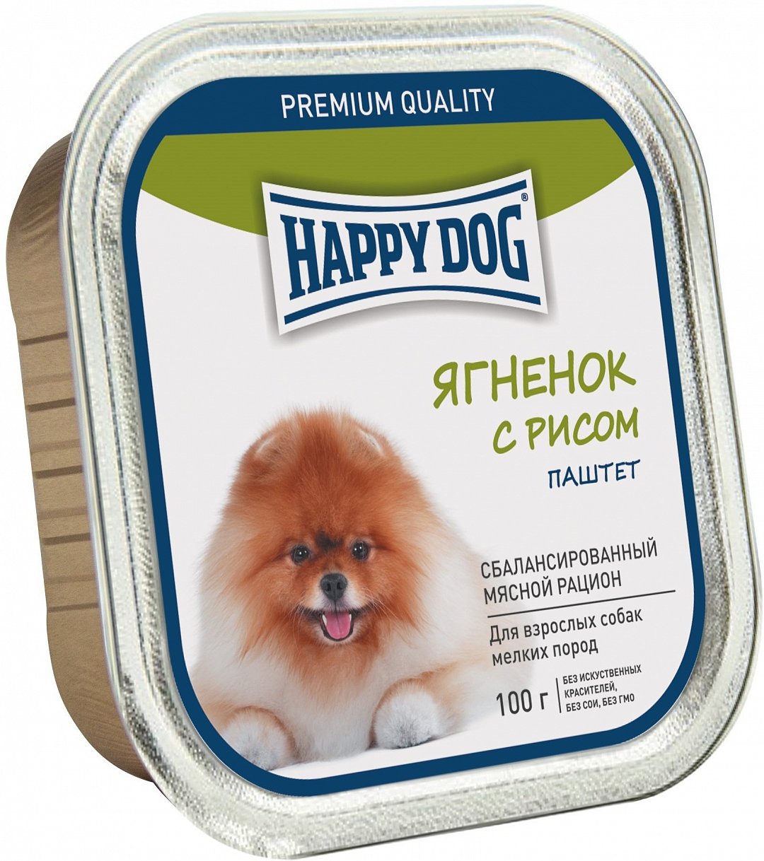 фото Консервы для собак happy dog, для мелких пород, паштет, ягненок с рисом, 100г