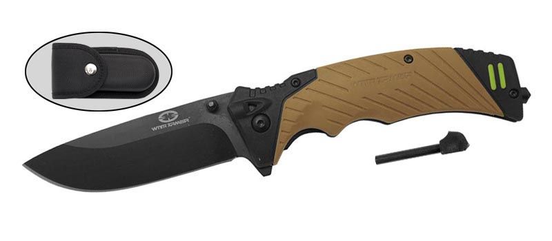 Тактический нож WithArmour WA-031TN, black/brown
