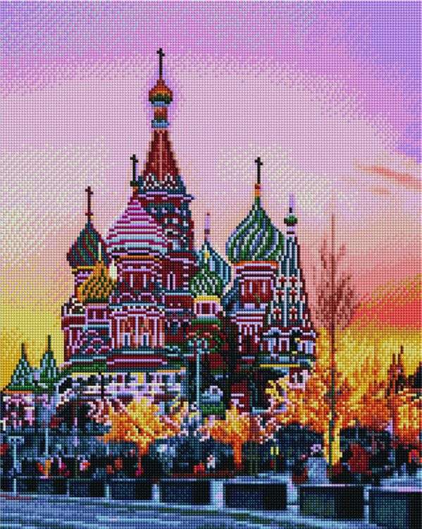 

Алмазная вышивка Painting Diamond Храм Василия Блаженного, 40x50 см, Храм Василия Блаженного