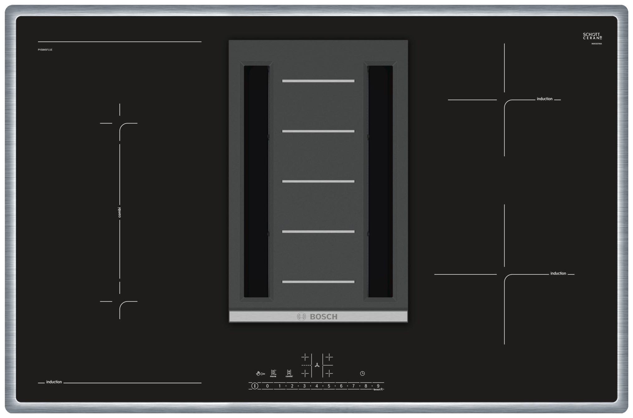 фото Встраиваемая варочная панель индукционная bosch pvs 845 f 11 e black