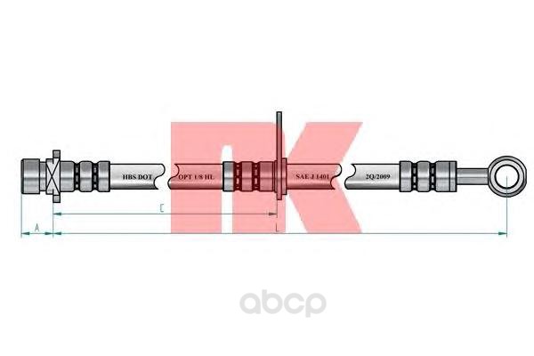 фото Шланг тормозной системы nk 852677 задний левый