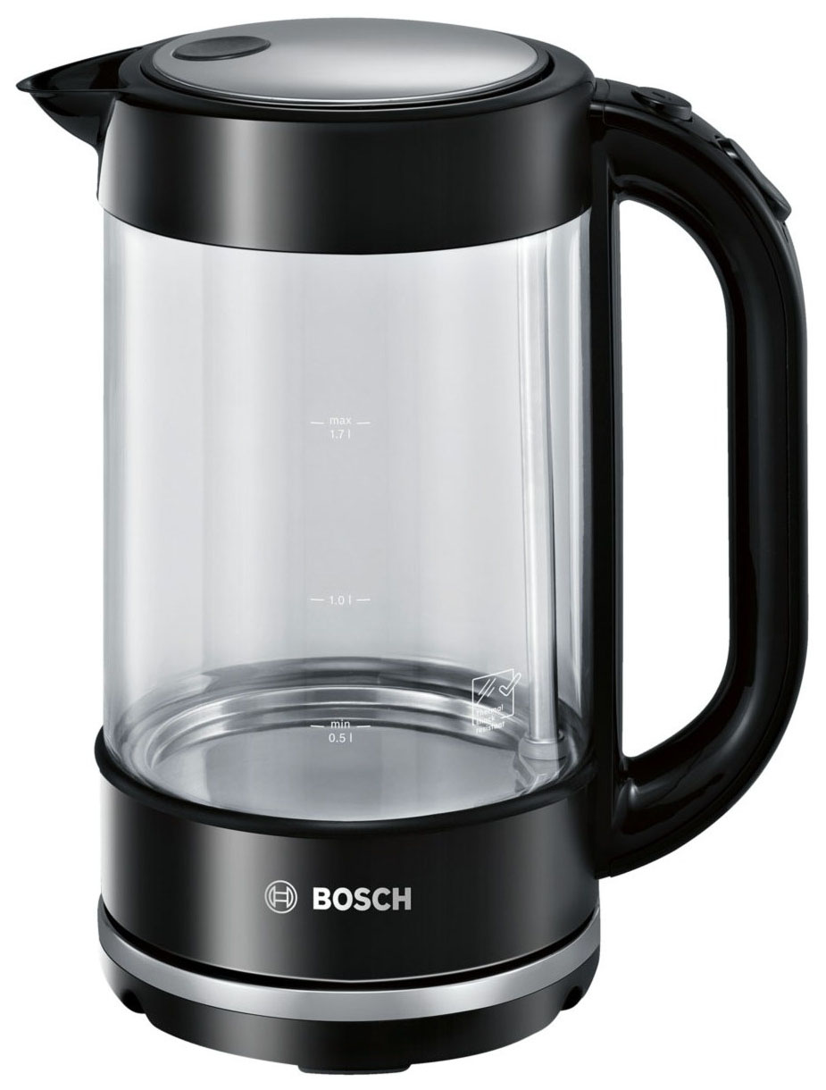 Чайник электрический Bosch TWK70B03 1.7 л черный, прозрачный чайник bosch twk7603
