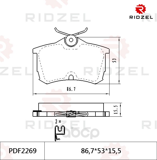 

Комплект тормозных колодок RIDZEL PDF2269