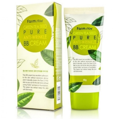 Крем ББ антивозрастной FarmStay GREEN TEA SEED PURE ANTI-WRINKLE BB CREAM акварель daniel smith в тубе 15 мл зеленый апатит green apatite genuine