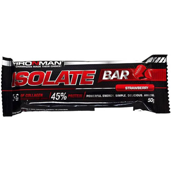 фото Батончик глазированный ironman isolate bar клубника 45 г