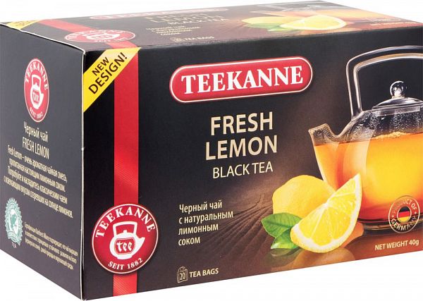 фото Чай черный teekanne fresh lemon 20 пакетиков