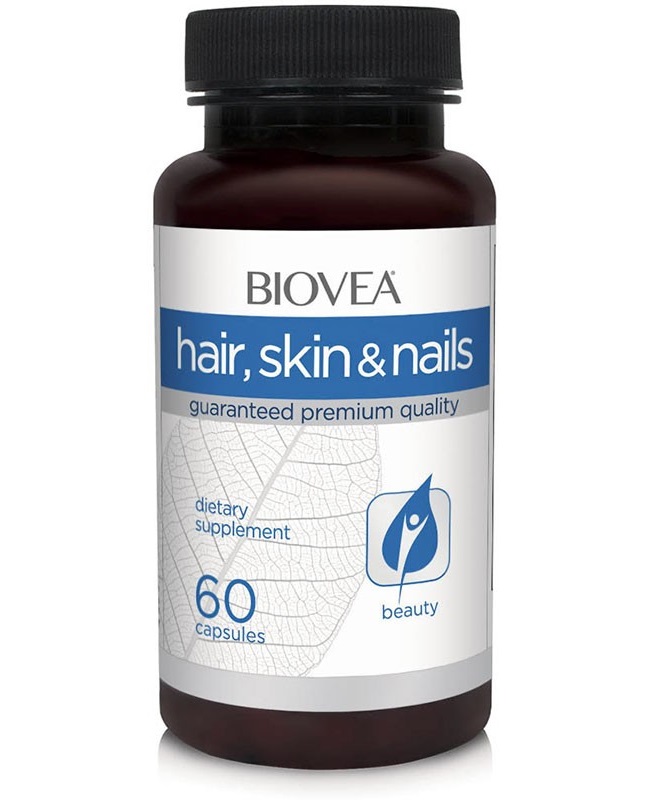 фото Витаминно-минеральный комплекс biovea hair, skin & nails 60 капсул