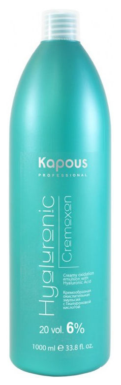 Проявитель Kapous Professional Hyaluronic Cremoxon 6% 1000 мл проявитель indola professional cream developer 30 vol 9% 1000 мл