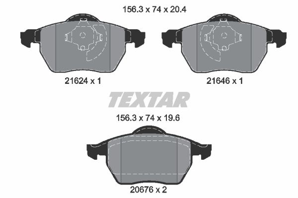 

Комплект тормозных дисковых колодок Textar 2162402