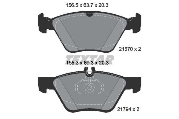 

Тормозные колодки Textar дисковые 2167081
