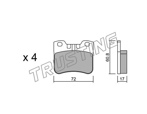фото Комплект тормозных дисковых колодок trusting 062.2