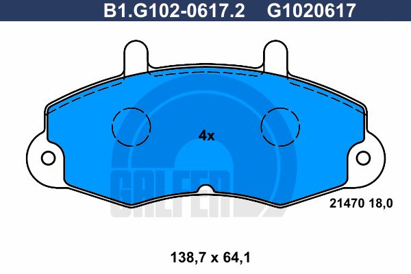 

Тормозные колодки GALFER дисковые B1G10206172
