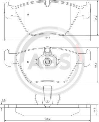 Тормозные колодки ABS дисковые 37036