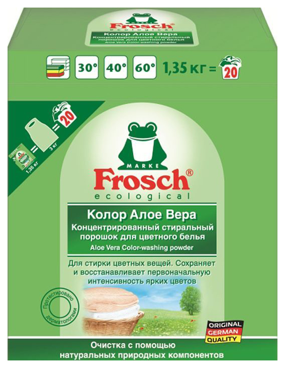 Стиральный порошок  Frosch для цветного белья алоэ-вера 1.35 кг