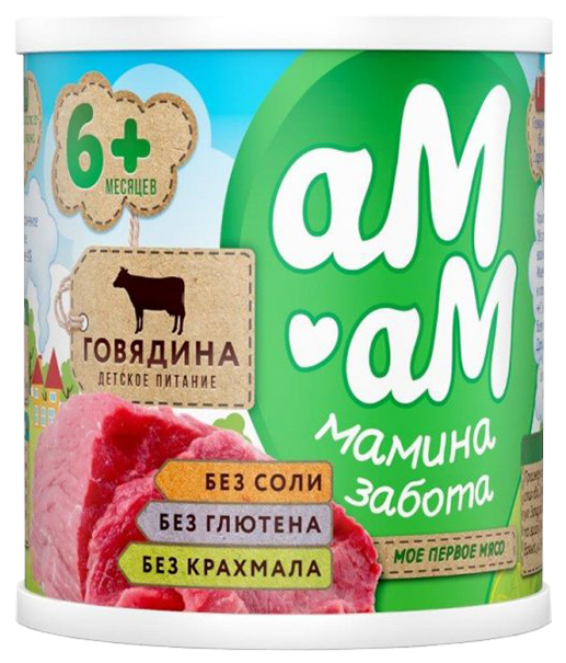 

Пюре мясное Ам-Ам Говядина с 6 мес. 100 г, 1 шт., Говядина